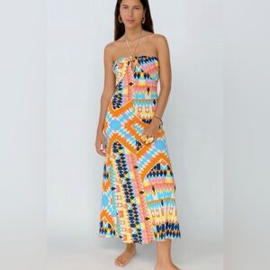 Zara Strapless Geometric Pattern Dress